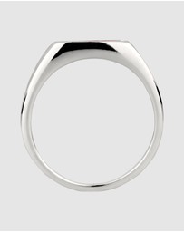 Kuzzoi - ICONIC EXCLUSIVE - Ring Male Signet Orange Rhodochrosit 925 Sterling Silver
