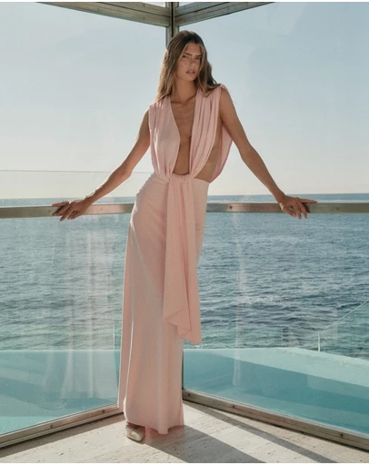 Suboo - Jasmine Cutout Draped Gown