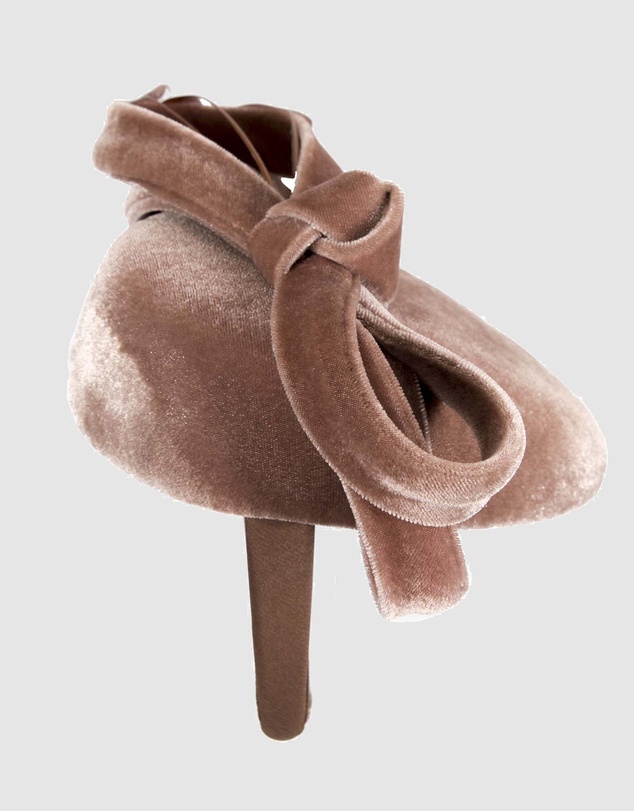 Max Alexander - Velvet Taupe Winter Pillbox Fascinator