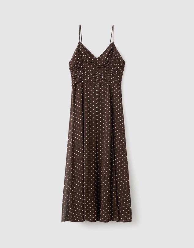 M.N.G - Polka Dot Dress with Gathered Neckline