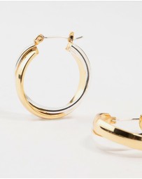 Lovisa - Mixed Metals Twisted Hoop Earrings