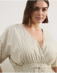 Atmos&Here Curvy - Elis Cotton Gathered Waist Top