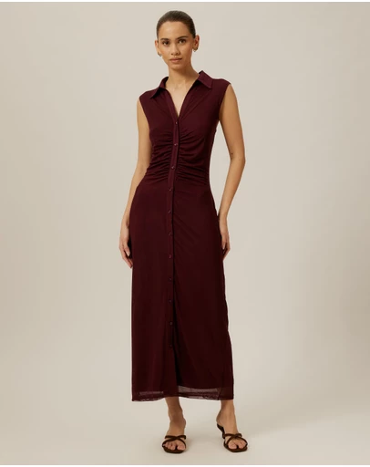 Tussah - Sleeveless Jersey Button Up Dress