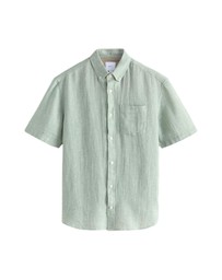 NEXT - Short Sleeve Linen Blend Shirt Button Down Collar