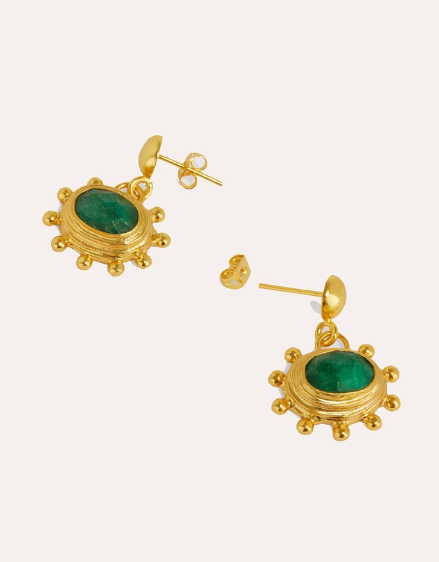 Ottoman Hands - Zand Emerald Drop Earrings