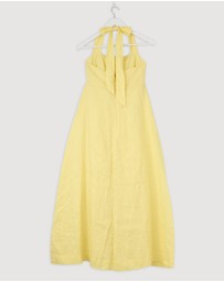 Revibe - Repaired AERE Lylah Linen Midi Dress - AU 8