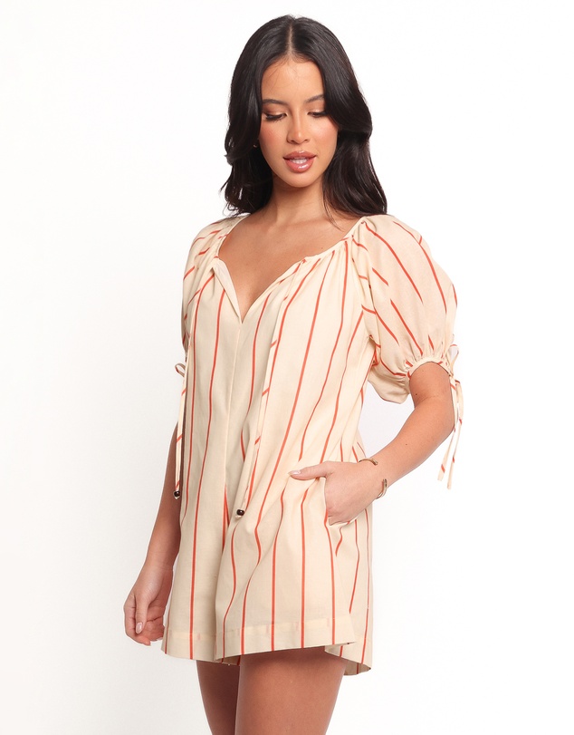 Petal & Pup - Carina Striped Playsuit - Red Stripe