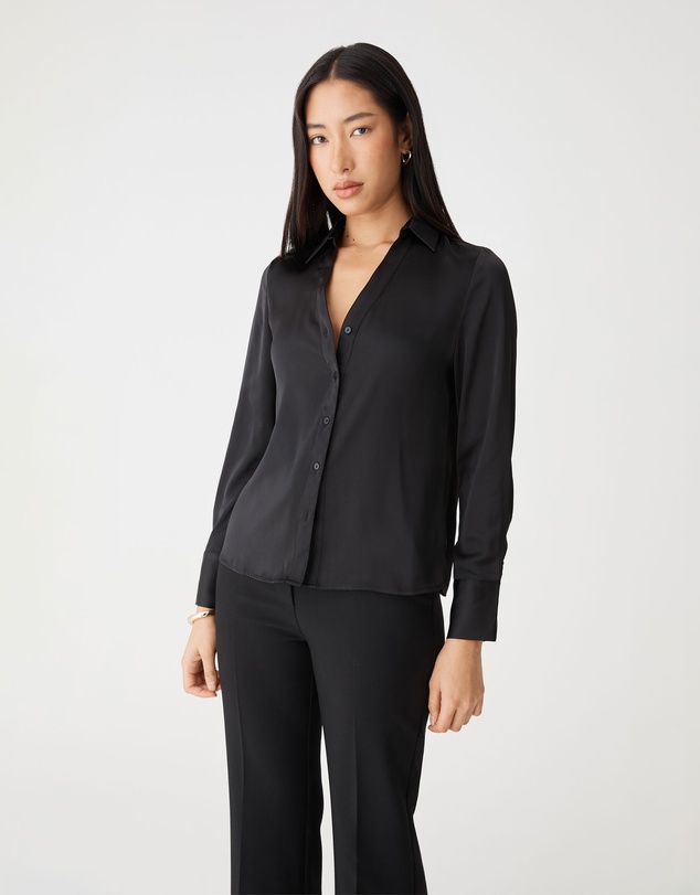 Forcast - Lila V-neck Satin Blouse
