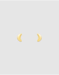 Ichu - Mini Moon Earrings Gold
