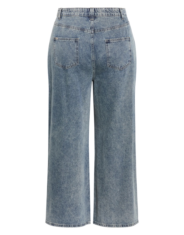City Chic - Plus size Harley Fit Olivia Relaxed Wide Leg Jean - vintage wash