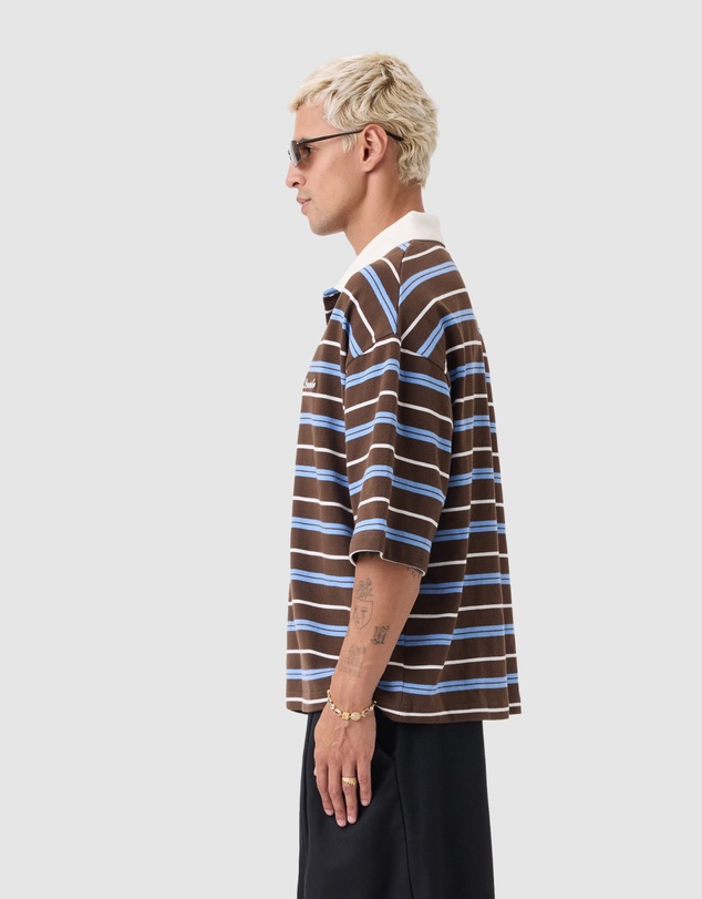 Zanerobe - Box Crop Polo Choc/Sky Blue