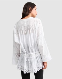 Belle & Bloom - Unbutton Me Eyelet Button Down Shirt