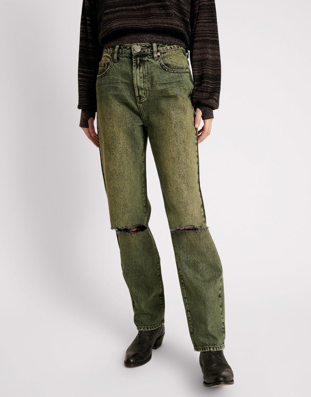ONE TEASPOON - Black Khaki Awesome Baggies High Waist Straight Leg Jeans