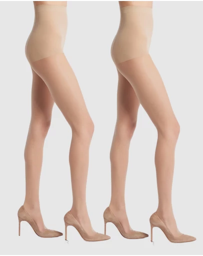 High Heel Jungle - Sheer Magic Ultra Sheer Tear Resistant Tights - Nude - 2 Pack - Medium/ Large/ Tall