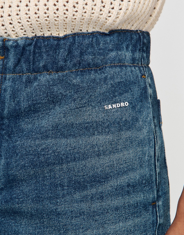 Sandro - Denim Logo Shorts