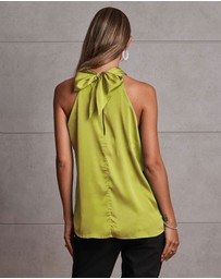 Angel Maternity - Gisele Halter Neck Maternity Evening Top - Citrine