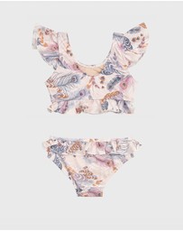 Aqua Blu Kids - Plumeria Frill Bikini Set - Kids