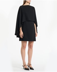 Carla Zampatti - Black Crepe Cape Mini Dress