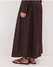 Calli - Jaik Tucked Waist Maxi Shirt Dress