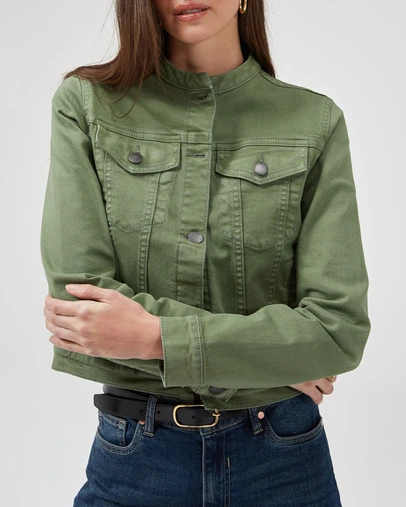 DRICOPER DENIM - Elonnie Oil Green Denim Jacket