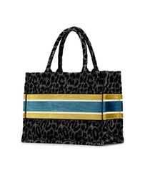 Pre-Loved by Azura Reborn - Pre-Loved Mizza Medium Embroidered Canvas Leopard Book Tote