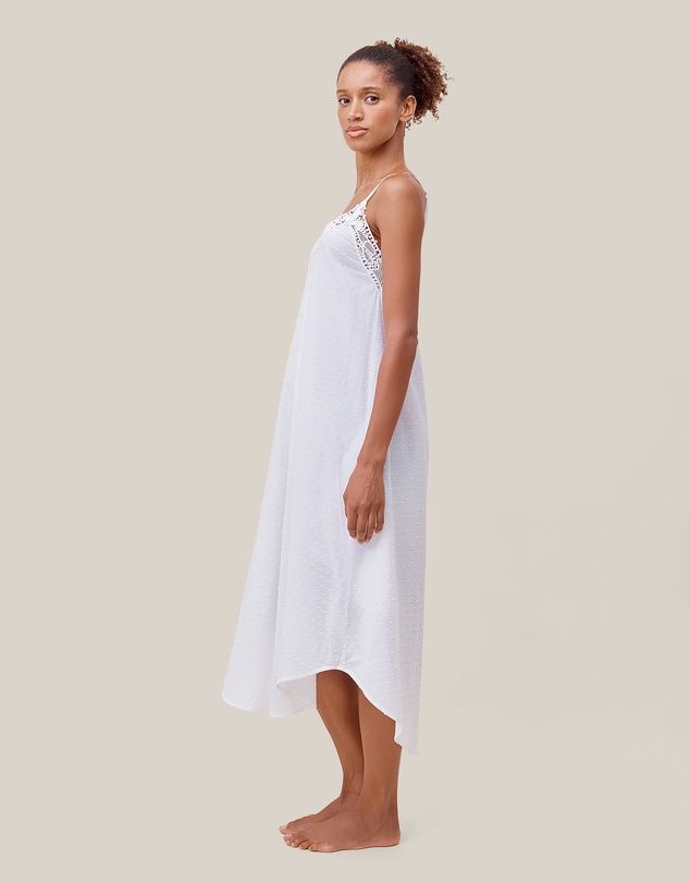 Papinelle - Swiss Dot Lace Front Maxi Nightie