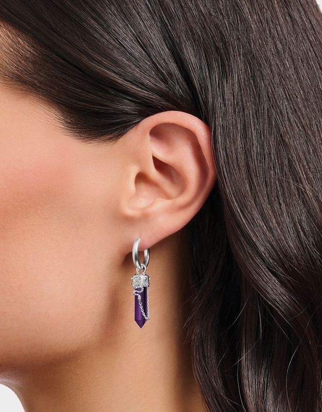 THOMAS SABO - Cosmic Hoop Earrings with Imitation Amethyst