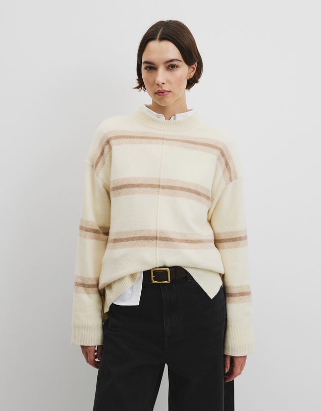 Country Road - Extrafine Merino Stripe Crew Neck Knit