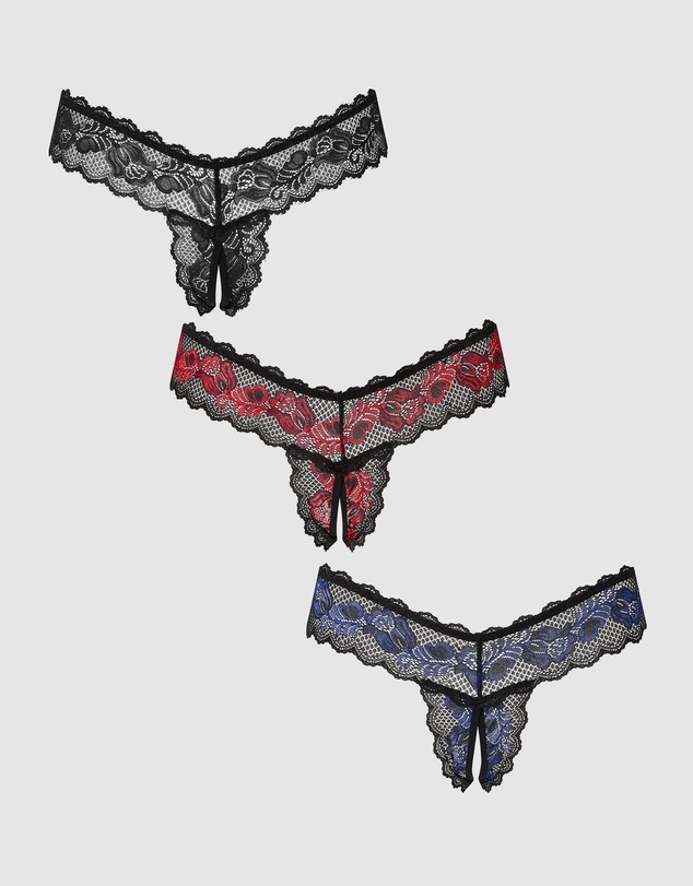 Ann Summers - Triple Threat Crotchless Thong Multi Pack