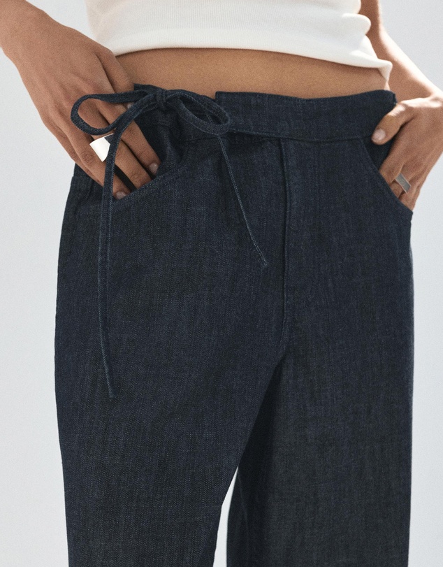 M.N.G - Low-Rise Tie Jeans