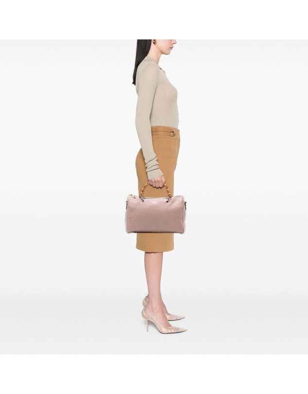 Pre-Loved by Azura Reborn - Pre-Loved Medium Calfskin Bamboo Shopper Boston Bag