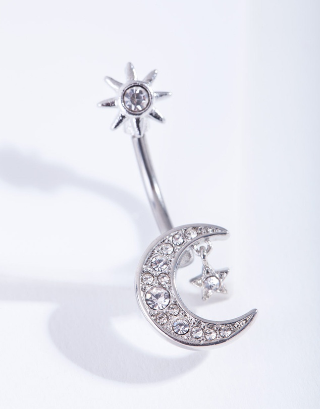 Lovisa - Titanium Moon Star Belly Bar