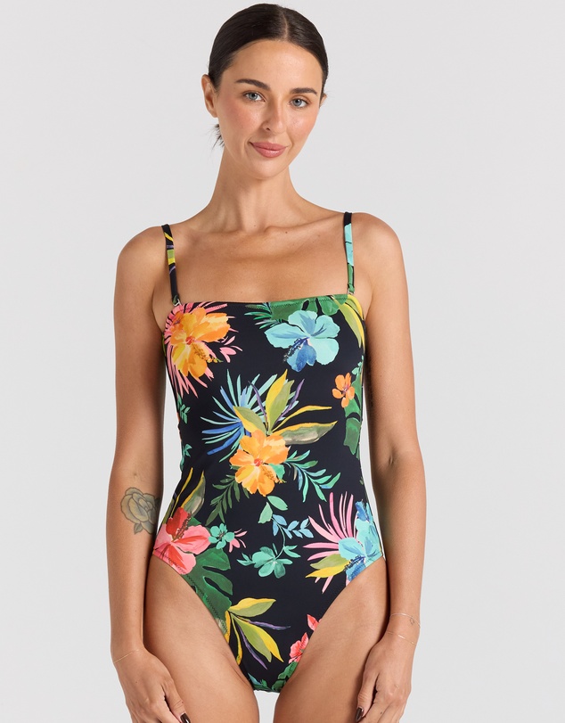 Poolside Paradiso - Kauai Bandeau One Piece Swimsuit - Tropical