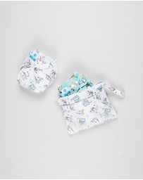 itti bitti - Bare Essentials One Size Fits Most Reusable Cloth Nappy & Wetbag 2-Pack