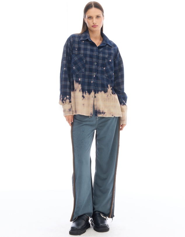 THE TALES - Bleached Check Cord Shirt