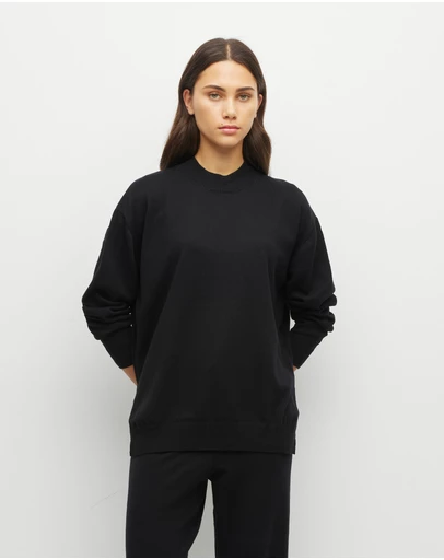 JH Lounge - JHL Crew Sweater (Cotton Cashmere) Black