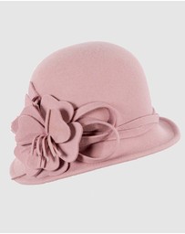 Max Alexander - Winter Felt Dusty Pink Cloche Hat