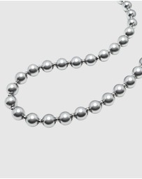 Nialaya Jewellery - 10mm Metallic Pearl Necklace with Silver