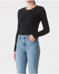 Nobody Denim - Panelled Long Sleeve Rib Top
