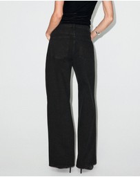 M.N.G - Wide-Leg Mid-Rise Jeans With A Crossover Waistband