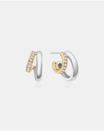 Ania Haie - Ania Haie Two-Tone Sparkling Stud Hoop Earrings