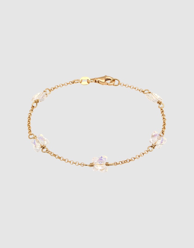 Elli Jewelry - Bracelet Crystal Butterfly 925 Sterling Silver Gold-Plated
