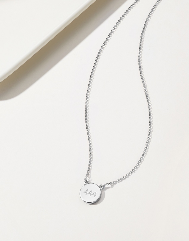 Mestige - Angel Number Necklace 444 - Silver Plated