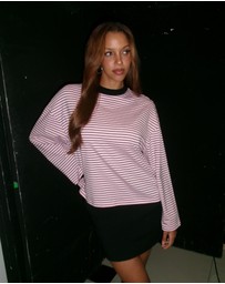 Dazie - Nostalgia Stripe Oversized LS Tee