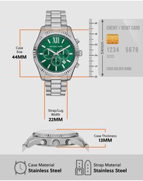 Michael Kors - Lexington Silver Tone Chronograph Watch