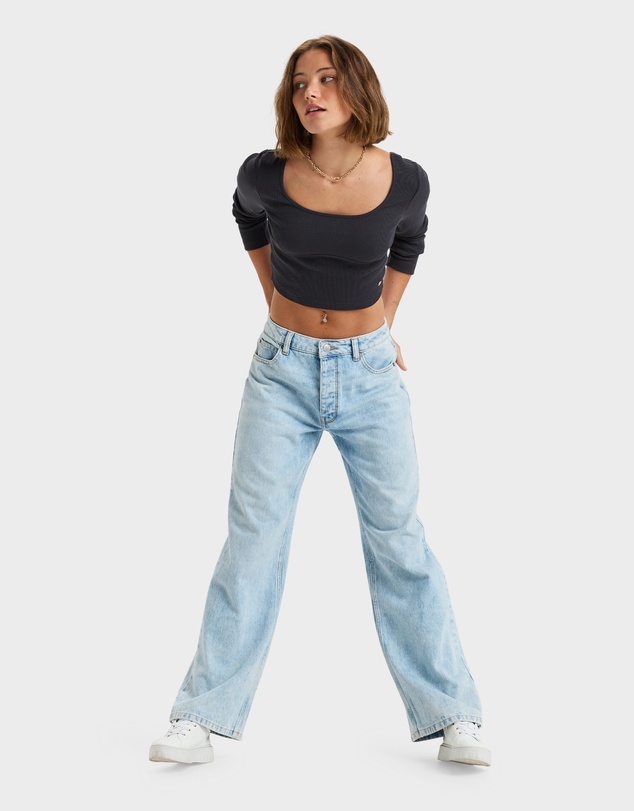 Roxy - Womens Pretty Please Long Sleeves Cropped Top