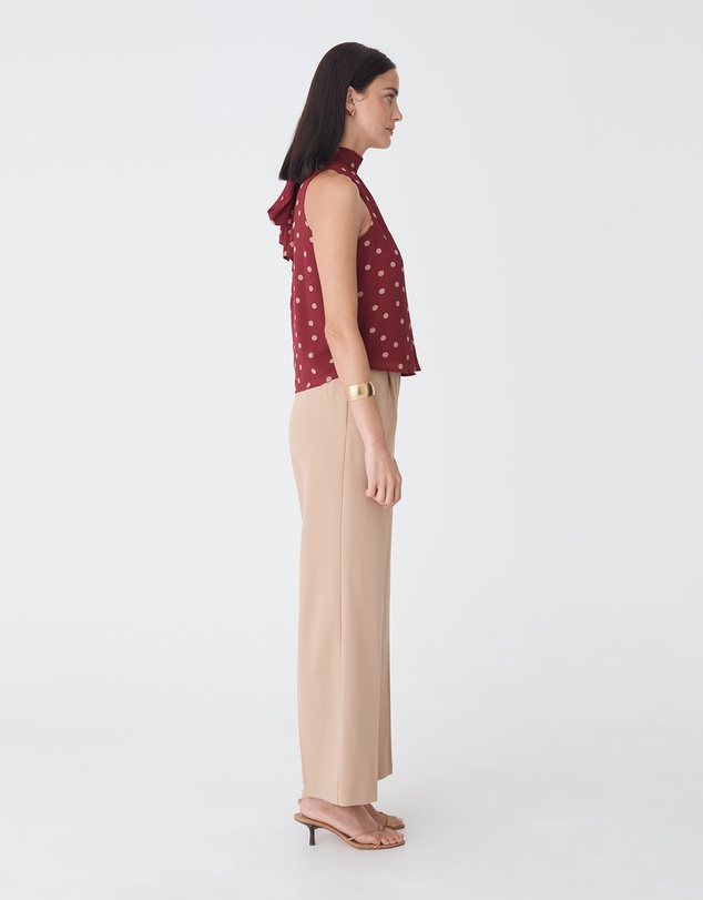 Forcast - Lottie Printed Tie Neck Top