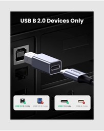 Ugreen - UGREEN USB-C Female to USB-B Male Printer Adapter – 480Mbps Data Transfer Aluminum Build