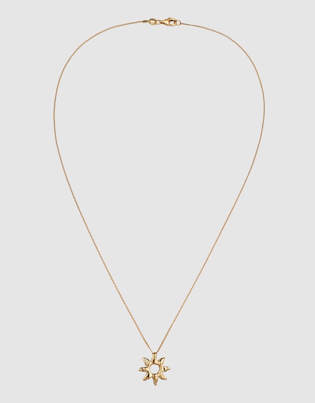 Elli Jewelry - Sunburst Pendant Necklace in Gold-Plated 925 Sterling Silver