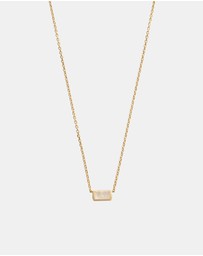 Kirstin Ash - Baguette Birthstone Necklace June Moonstone